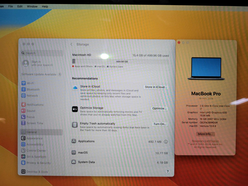 Apple Macbook Pro 2019 16" 6-Core i7-9750H @ 2.6GHz 16GB DDR4 512GB SSD Radeon Pro 5300M 4GB, Space Gray