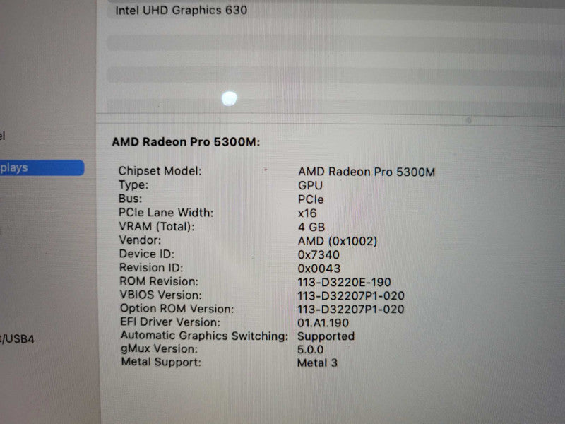 Apple Macbook Pro 2019 16" 6-Core i7-9750H @ 2.6GHz 16GB DDR4 512GB SSD Radeon Pro 5300M 4GB, Space Gray