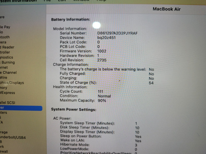 Apple Macbook Air 2020 13" 8-Core M1, 8GB Ram, 256GB SSD
