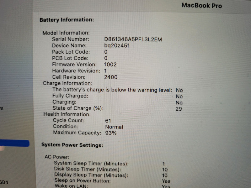 Apple Macbook Pro 2020 13" 8-Core M1, 8GB Ram, 256GB SSD