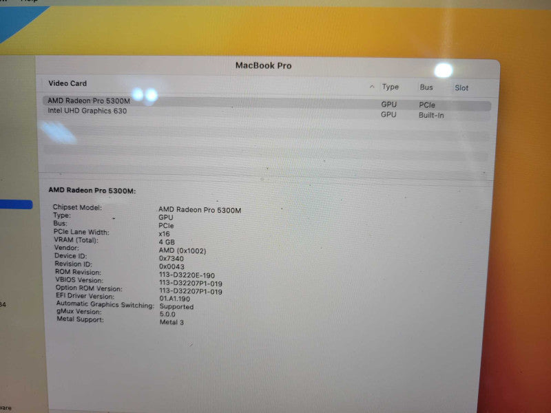 Apple Macbook Pro 2019 16" 6-Core i7-9750H @ 2.6GHz 32GB DDR4 500GB SSD Radeon Pro 5300M 4GB !