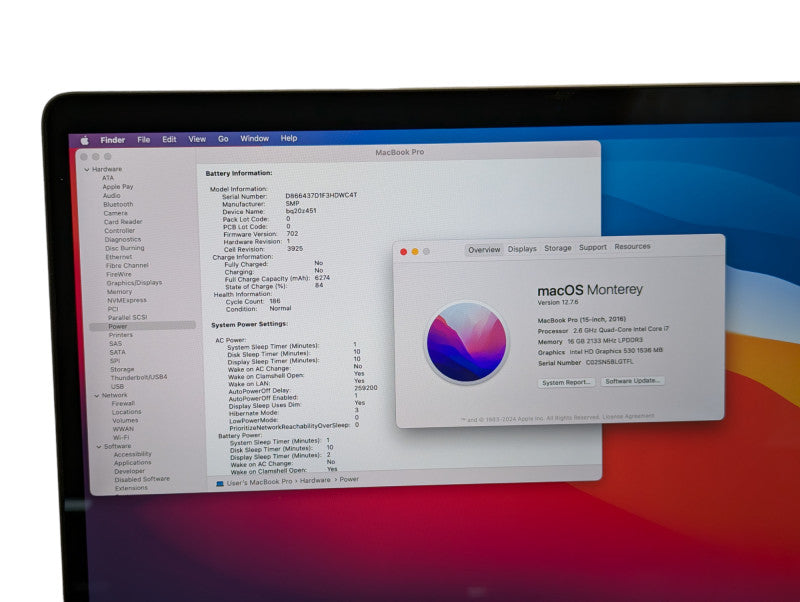 Apple MacBook PRO 2016 15-inch Intel i7-6700HQ 16GB RAM & 256GB Storage READ  -