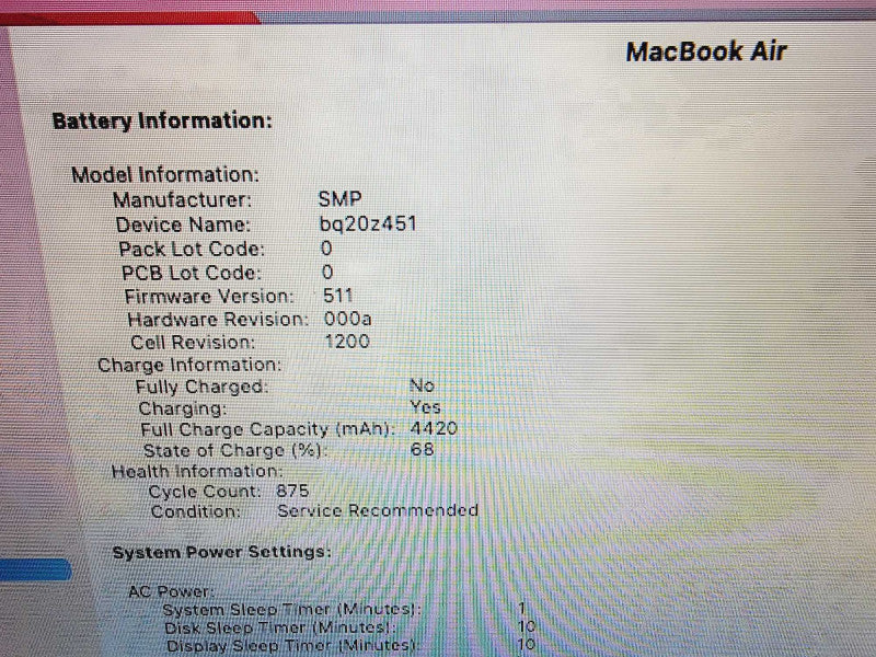 Apple Macbook Air 2017 13" 2-Core i5-5350U @ 1.8GHz 8GB DDR3 250GB SSD (