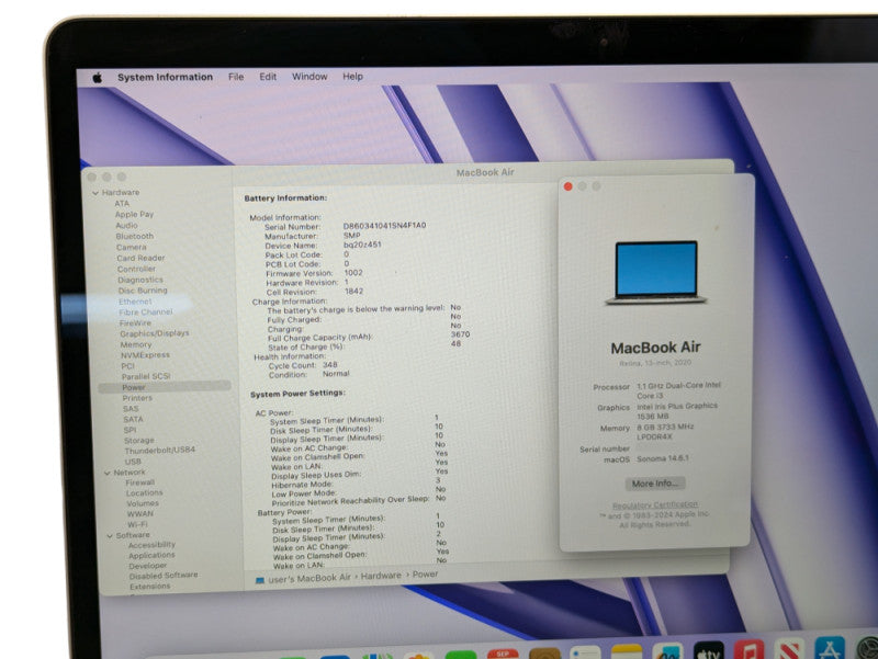 2020 Apple MacBook Air Retina 13-inch Intel i3-1000G4 8GB RAM & 256GB Storag Q-