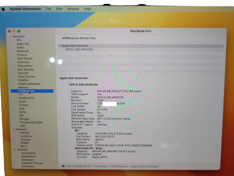 MacBook Pro 2019 16" Core I7-9750H 2.6GHz, 32GB DDR4 500GB SSD Radeon Pro 5300M 4GB READ _