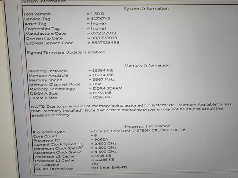Dell XPS 15 7590 | i7-9750H @2.6GHz | 16GB DDR4 | 512GB SSD | GTX 1650  Lap200