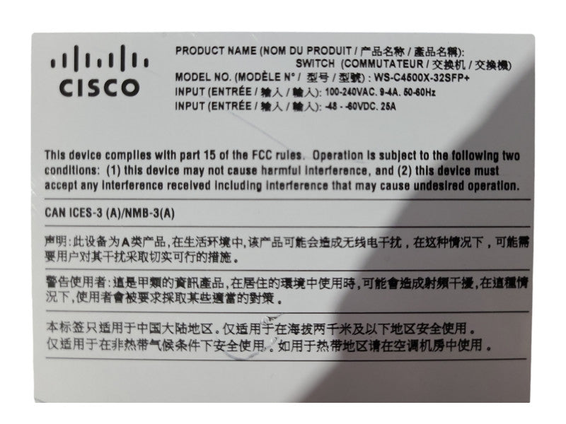 Cisco WS-C4500X-32SFP+ Series IP Network Switch 32-Port Dual AC
