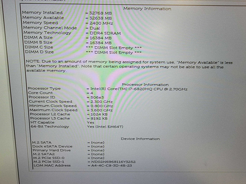 Dell Precision 7720 | i7-6820Q @2.7GHz | 32GB DDR4 | 256GB SSD | Quadro P3000  Lap200