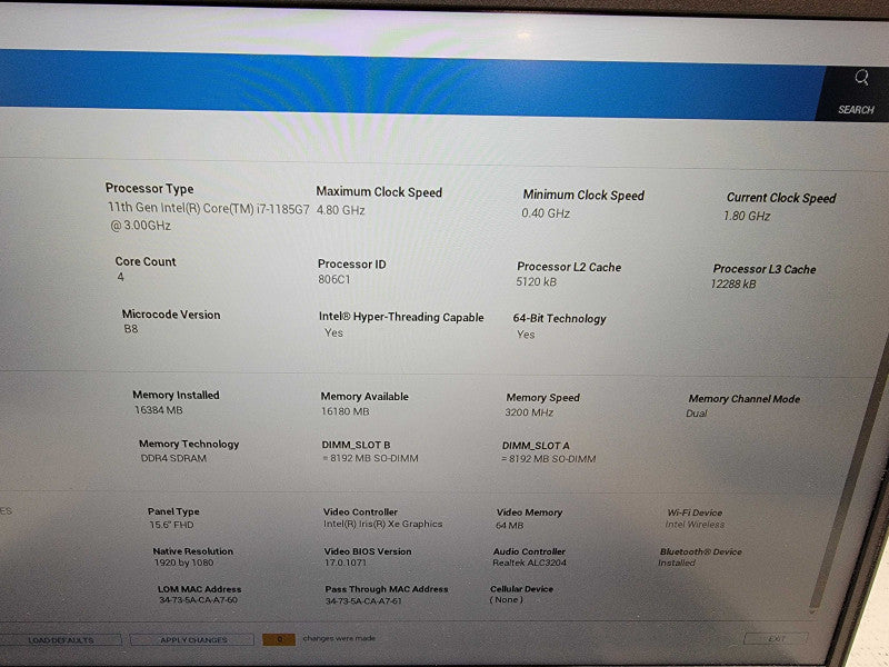 Dell Latitude 5520 | i7-1185G7 @1.8GHz | 16GB DDR4 | 256GB SSD  Lap200