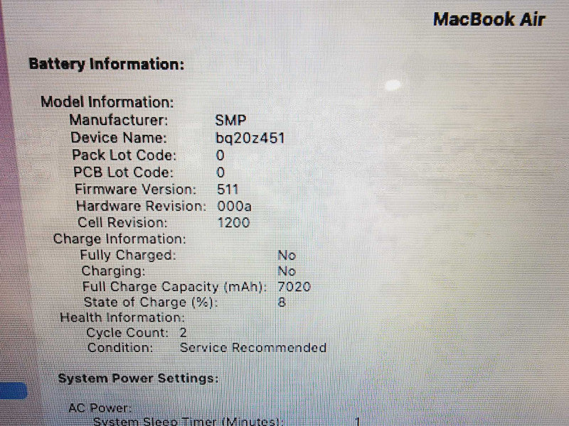 Apple Macbook Air 2017 13" 2-Core i5-5350U @ 1.8GHz 8GB DDR3 250GB SSD (