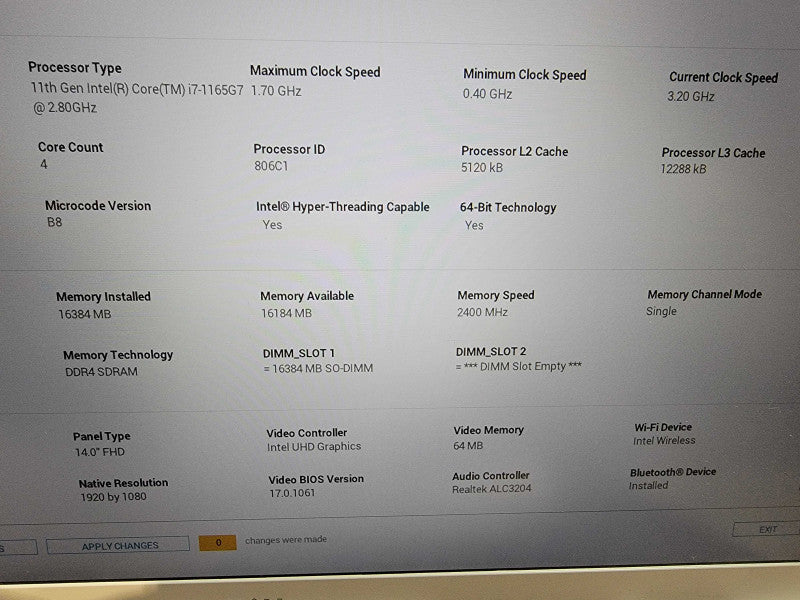 Dell Inspiron 5402 i7-1165G7 @1.7GHz | 16GB DDR4 | 512GB SSD - READ  Lap200