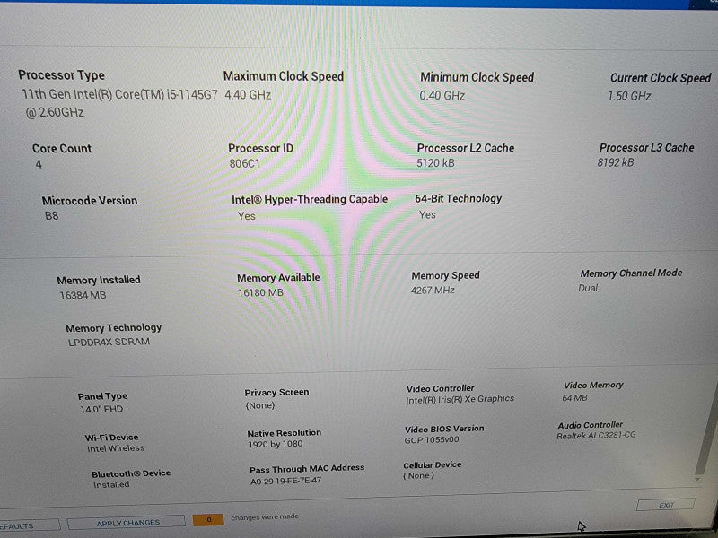 Dell Latitude 7420 | i5-1145G7 @2.6GHz | 16GB DDR4 | 512GB SSD  Lap200