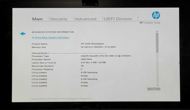 HP Z440 Workstation, Xeon E5-1660 v3 3.00GHz, 32GB DDR4, No HDD, NVS 310