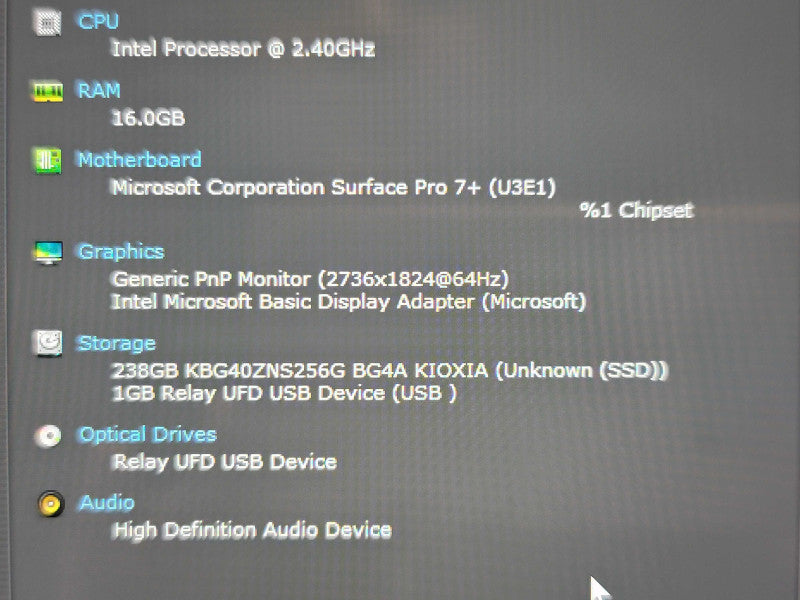 Microsoft Surface Pro 7+ w/ LTE | i5-1135G7| 16GB RAM| 256GB SSD READ  β Lap200
