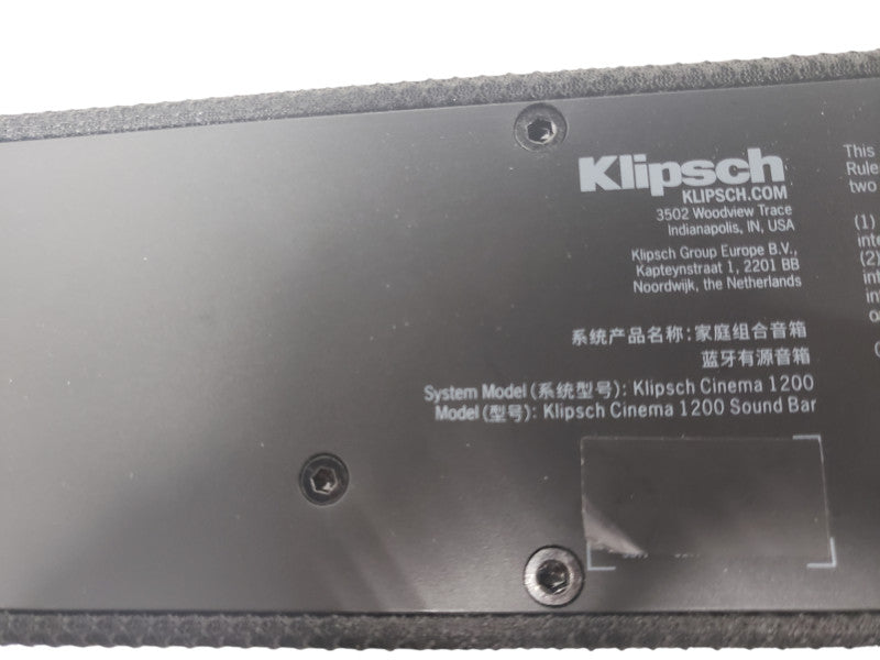 Klipsch Cinema 1200 Soundbar and Side Speakers| For Repair or Parts