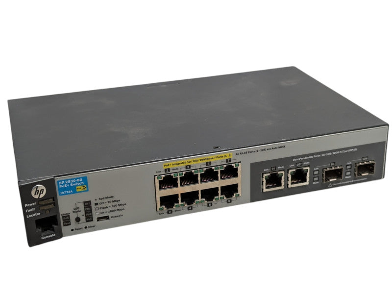 HP ProCurve 2530G-8-PoE+ Switch J9774A 8 port gigabit PoE+ Network Switch Q-