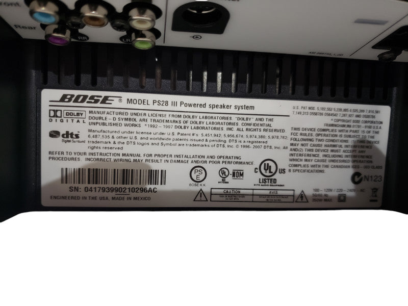 Bose Lifestyle PS28 III Subwoofer For DUAL VOLTAGE V25 28 III | READ Please
