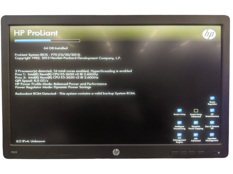 HP ProLiant DL380P Gen8 | 2x Xeon E5-2650 v2 | 64GB RAM | No HDD | P420i