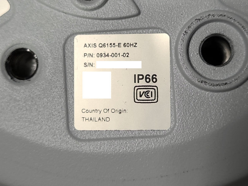 Axis Q6155-E 60Hz PTZ Dome Network Camera, 0934-001-02