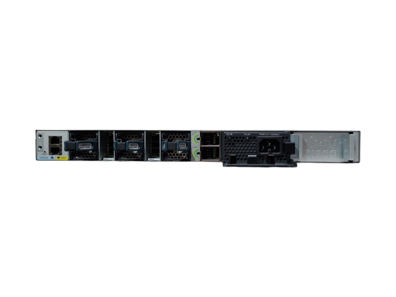 Cisco WS-C3850-48P-S Gigabit PoE Switch w/C3850-NM-4-10G, 1100W PSU, Ear mounts