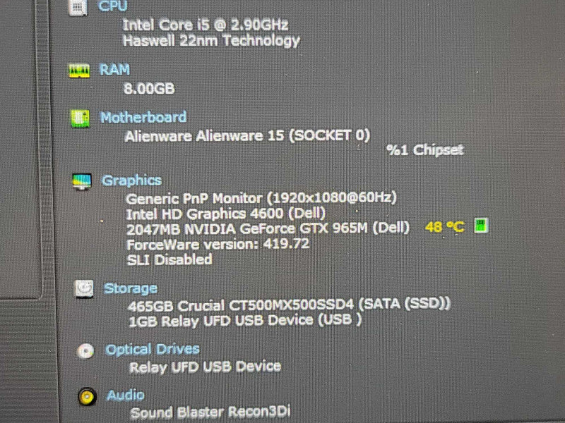 Alienware 15| i5-4210H| 8GB RAM| GTX 965M| 500GB SSD  β BudLap