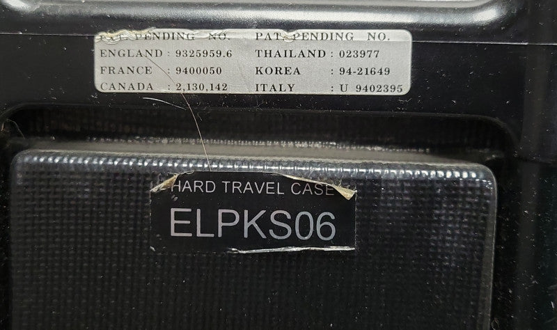 Hard Travel Case ELPKS06 with Wheels 21x13x9" approximate dimensions, READ _