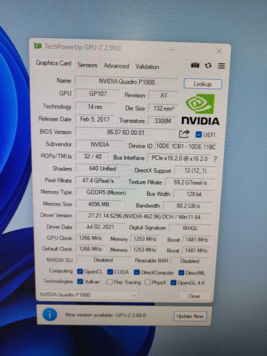 NVIDIA Quadro P1000 | 4GB GDDR5 Graphics Card | 4x MiniDP Q!