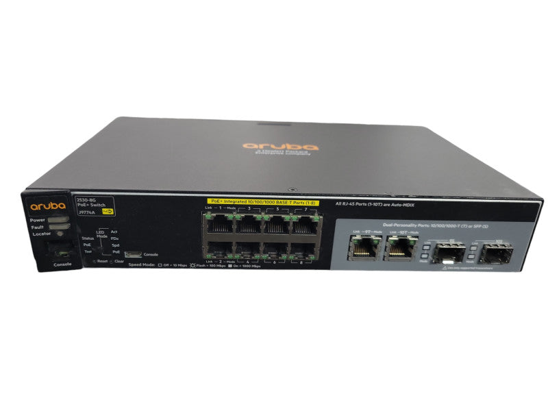 HPE Aruba J9774A 2530-8G 8 Port POE+ Gigabit Switch 2xSFP !