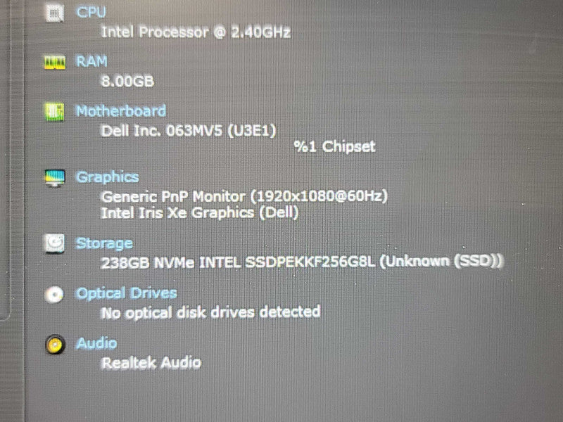 Dell Latitude 5520| i5-1135G7| 8GB DDR4| 256GB SSD READ  β Lap200