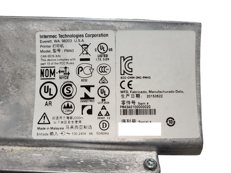 Intermec PM43 PM43A0100000020 Thermal Barcode Label Printer BT Wi-Fi $
