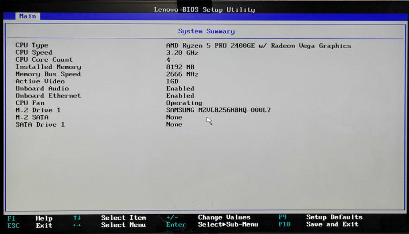 Lenovo M715q USFF, Ryzen 5 Pro 2400GE 3.20GHz, 8GB DDR4, 256GB NVMe, PWR