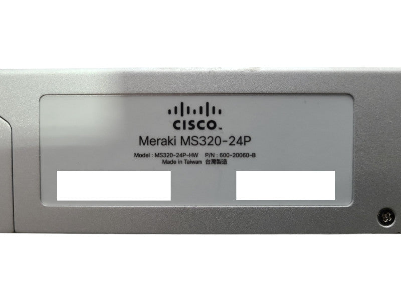 Cisco Meraki MS320-24P-HW 24-Port Gigabit PoE+ Switch w/ 2x PSU, Unclaimed