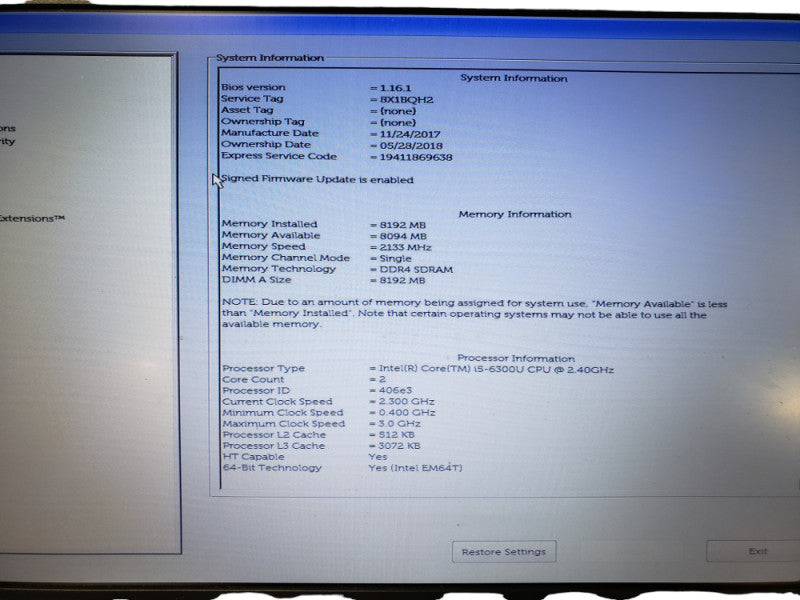 Dell Latitude 7280 12.5" Laptop i5 6300U| 256GB SSD |8GB RAM  BudLap