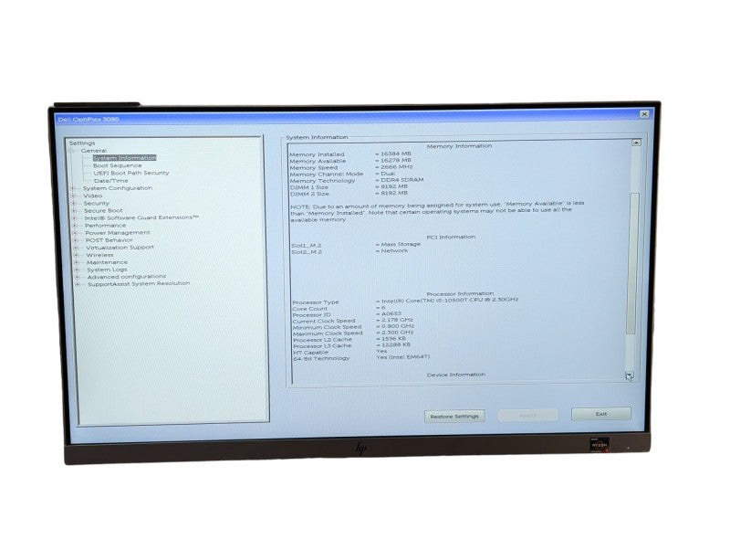 DELL OptiPlex 3080 micro Intel Core i5-10500T 2.30Ghz 16GB RAM & 256GB NVMe -