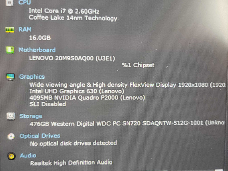 Lenovo ThinkPad P52 | i7-8850H| 16GB DDR4| Quadro P2000| 512GB M.2  Qβ Lap200