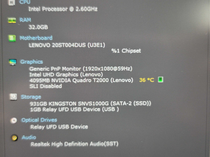 Lenovo ThinkPad P15| i7-10750H| 32 GB DDR4| Quadro T2000| 1TB NVMe  β Lap200