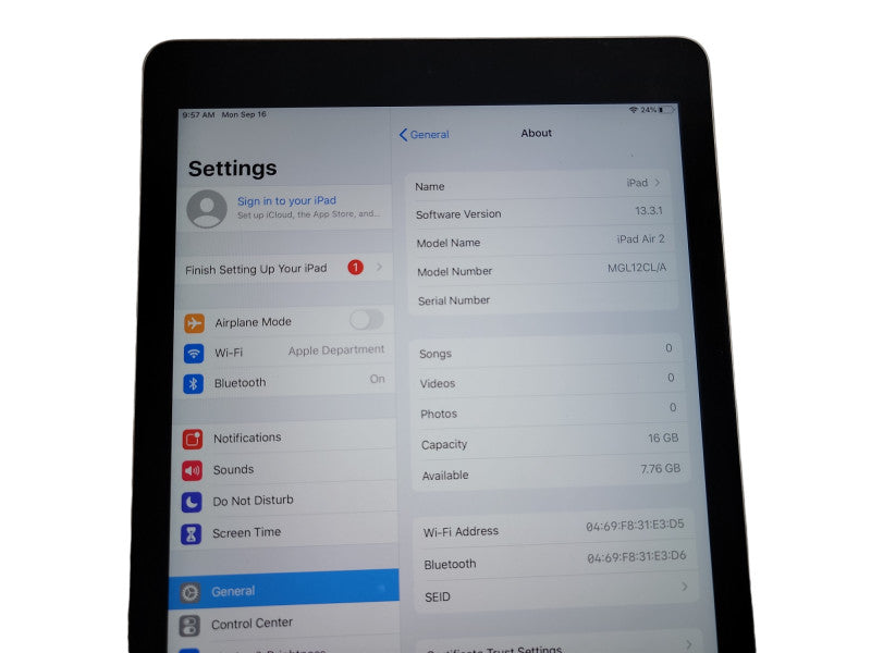 Apple iPad Air 2 - 16GB - Gray (