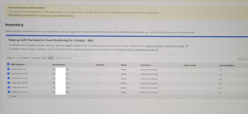 Cisco Meraki MR44-HW 2.5GHz Wireless Access Point Q_