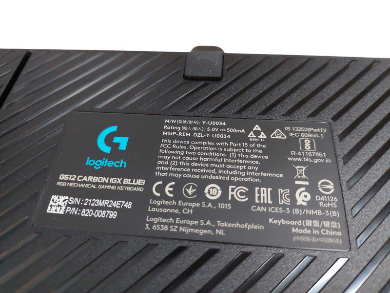 Logitech G512 Carbon GX Blue Gaming Mechanical Keyboard RGB Lighting  =