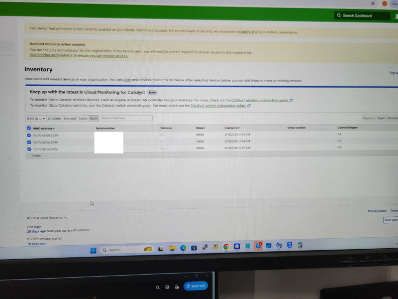 Cisco Meraki MX68-HW Firewall Security Appliance - Unclaimed Q_