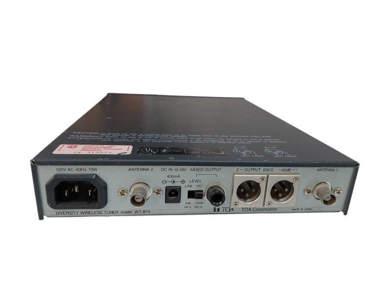 TOA Diversity Wireless Tuner Model: WT-870 With 2 G8250 Mics  =