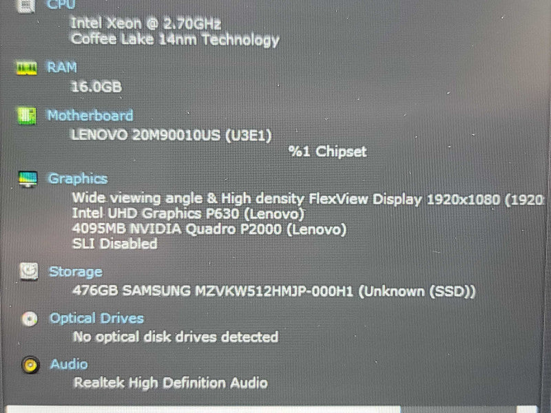 Lenovo ThinkPad P52| Xeon E-2176M| 16GB DDR4| Quadro P2000| 512GB SSD  β Lap200