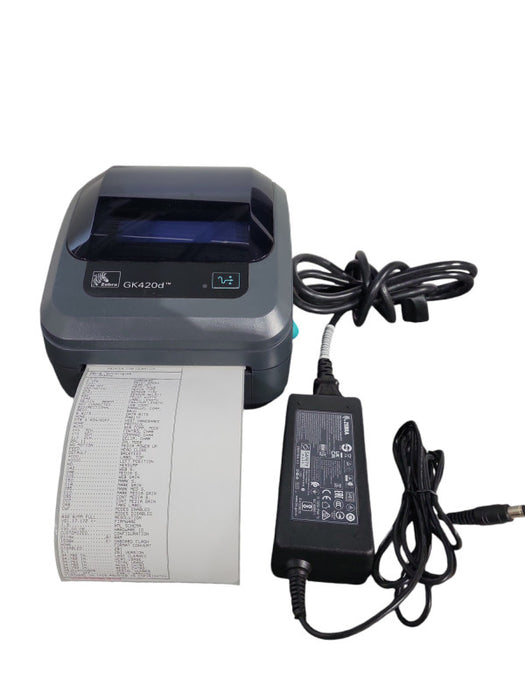 Zebra GK420d Thermal Printer, GK42-202510-000 w/ Power adapter !