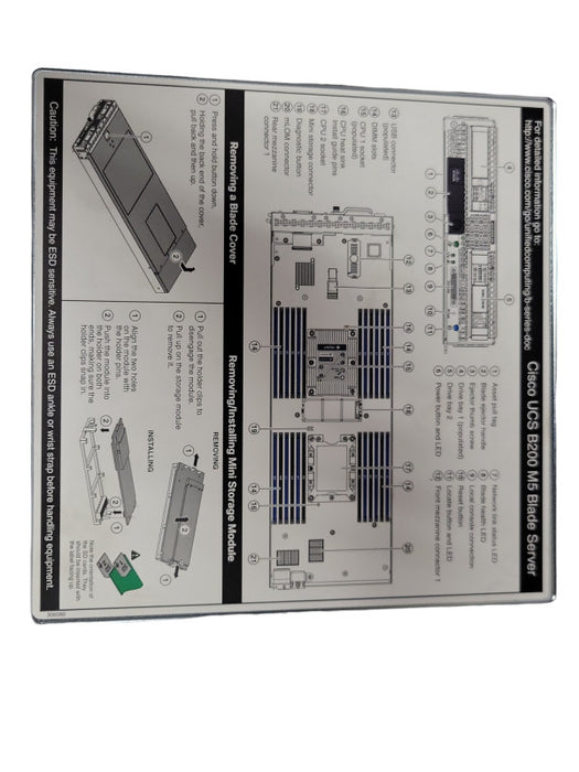 Cisco UCS B200 M5 Barebones Blade Server w/ 2x Heatsinks No CPU No RAM Q_
