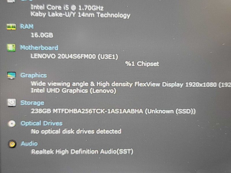 Lenovo ThinkPad L15| i5-10210U| 16GB DDR4| 256GB M.2 NO BATTERY β Lap200