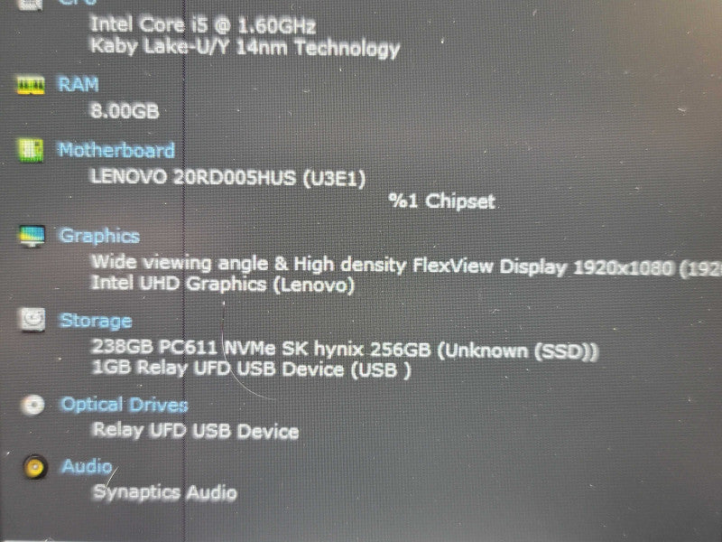 Lenovo ThinkPad E15| i5-10210U| 8GB DDR4| 256GB SSD PARTS/REPAIR  β BudLap