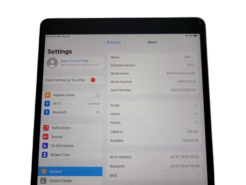 Apple iPad Pro 10.5" - 256GB - Space Gray (