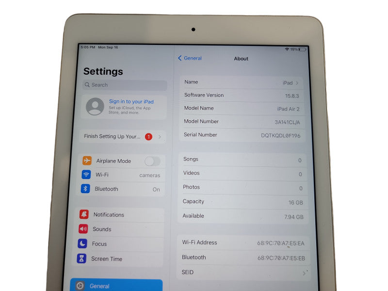 Apple iPad Air 2 - 16GB - White (