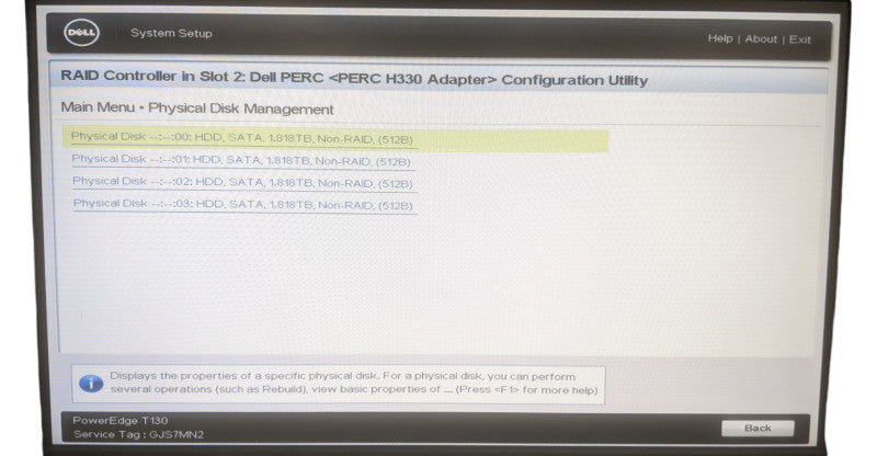 Dell PowerEdge T130 | Xeon E3-1230 v5 | 8GB DDR4 | 4x 2TB HDD | H330 RAID