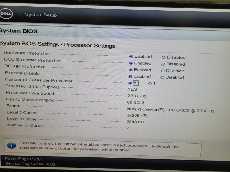 Dell PowerEdge R220 - Celeron G1820 | 4GB RAM | NO HDD | NO RAID |1x PSU  %
